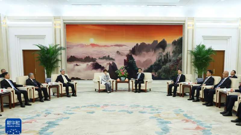 王沪宁会见参加抗战胜利80周年纪念活动的台湾各界人士代表
