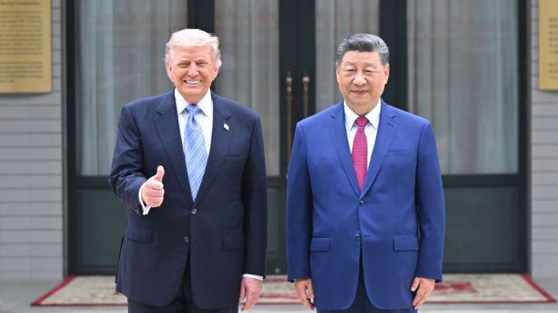 习近平同美国总统特朗普在中南海小范围会晤